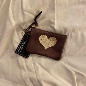 Kalamata olive and gold colored coin purse BRAND NEW from Lee and Birch